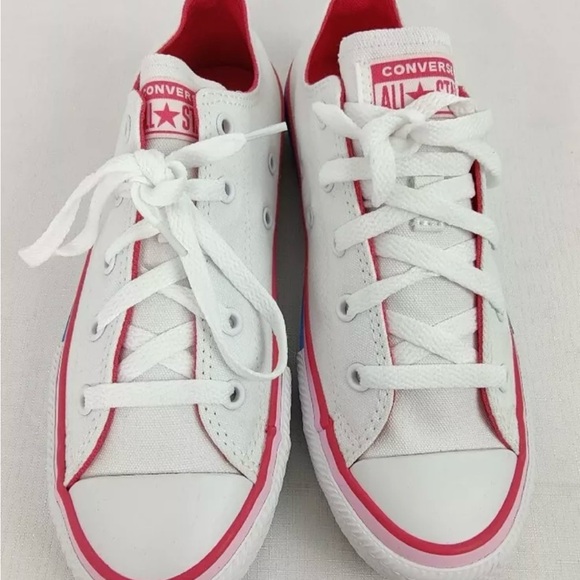 Converse All Star Chuck’s Ox Rainbow-White Canvas Sneakers Shoes- Girls-Womens 6 - Picture 2 of 6